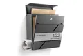 Produktbild: NewHabitat Briefkasten Moderner Wandbriefkasten Personalisierbar Anthrazit RAL7016 (Komplettset, Modell: Paris), Rostfrei