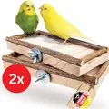 Produktbild: Sitzbrett Wellensittich 2x Vogelzubehör Vogelsitzbrett Sitzbrett für Vögel Holz