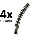Produktbild: Fleischmann N 9120; 4xGebogenes Gleis R1, 45 Grad Radius 192mm NEUWARE Piccolo