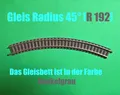 Produktbild: FLEISCHMANN Spur N 9120 gebogenes Gleis Radius 45° [R 192][Gleisbett Dunkelgrau]