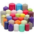 Produktbild: 10 kg Premium Stumpenkerzen farblich bunt gemischt Paket Stumpen Kerzen 1. Wahl