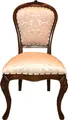 Produktbild: Casa Padrino Barock Luxus Esszimmer Stuhl Creme Muster/ Braun - Luxus Hotel Möbel - Barock Möbel