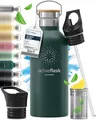 Produktbild: BeMaxx Trinkflasche Edelstahl ACTIVE FLASK oliv Bamboo-Verschluss 950ml