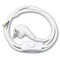 Produktbild: EGB Netzkabel 1,8m Schutzkontaktstecker Schalter weiß Stromkabel