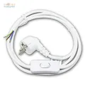 Produktbild: Anschlußleitung Schutzkontakt mit Schalter 3x0,75mm² 1,8m weiß Anschluß-Kabel