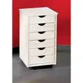 Produktbild: Bürokommode mit sechs Schubladen auf Rollen, Farbe weiß, 36 x 65 x 40 cm