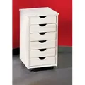 Produktbild: Bürokommode Mit Sechs Schubladen Auf Rollen, Farbe Weiß, 36 X 65 X 40 Cm