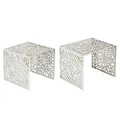Produktbild: Riess Ambiente Stylischer Couchtisch Abstract 2er Set Silber im Gap Design Wohnzimmertisch Modern Satztische Tische