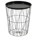 Produktbild: greemotion Drahtkorb-Tisch mit Tablett, Stahl, Ø ca. 40 cm, Höhe ca. 46 cm, Schwarz
