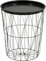 Produktbild: Testrut Tabletttisch Drahtkorb-Tisch mit Tablett Stahl Ø 40cm Höhe 46cm Schwarz (1-St)