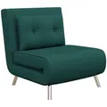 Produktbild: HOMCOM 3 in 1 Schlafsessel Klappbar Schlafsofa mit Bettfunktion Verstellbarer Rückenlehne Kissen Relaxsessel in Samtoptik Gästebett Sessel für Wohnzimmer Schlafzimmer 77 x 88 x 83 cm Dunkelgrün