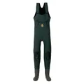 Produktbild: Behr Neopren Wathose High Back 4mm grün mit Brusttasche Neoprenhose Anglerhose