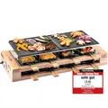 Produktbild: KLAMER Raclette 8 Personen, 1500W Raclette Grill mit Holzgestell, Raclette mi…