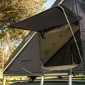 Produktbild: Prime Tech | Hartschalen-Autodachzelt Delta Pro 205 x 135 cm Schwarz/Anthrazit | Leichtbau 51 kg | Automatik-Öffnung & 3D-Mesh | Hardshell Dachzelt mit Ripstop-Stoff für 2 Personen