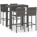 Produktbild: vidaXL 5-tlg Garten-Bar-Set mit Armlehnen Poly Rattan Grau