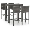 Produktbild: vidaXL 5-tlg. Garten-Bar-Set mit Armlehnen Poly Rattan Grau - Grau