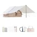 Produktbild: VEVOR Aufblasbare Zelte für Camping 3x2x2 m, 3_5 Personen, 300D Oxford 4-Jahreszeiten-Glamping-Zelt mit Baldachin, Handpumpe, Ofenanschluss, 2 Türen