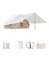 Produktbild: VEVOR Aufblasbare Zelte für Camping 3x2x2 m, 3–5 Personen, 300D Oxford 4-Jahreszeiten-Glamping-Zelt mit Baldachin, Handpumpe, Ofenanschluss, 2 Türen & 2 Netzfenstern (Aufbewahrungstasche inkl.)