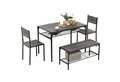 Produktbild: COSTWAY Essgruppe, (4-tlg), Küchentisch mit 2 Stühlen, 1 Bank & Regal