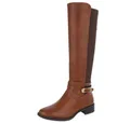 Produktbild: Ital-Design Elegante Stiefel für Damen mit hoher Passform und Schnalle Stiefel (90169473) Blockabsatz Flache Stiefel in Camel