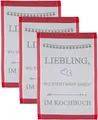 Produktbild: ROSS Geschirrtuch Liebling, wo steht mein essen… im Kochbuch, (Set, 3-tlg), Sprüchetuch, aus 100% Baumwolle