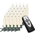Produktbild: 3D-Flamme Weihnachtsbaumkerzen | kabellose Weihnachtskerzen mit Fernbedienung | dimmbar | Timer | Baumkerze mit real Flame Modus | 11,5 cm (creme, ... - Creme/Beige
