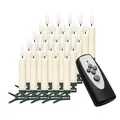 Produktbild: Bonetti 3D-Flamme Weihnachtsbaumkerzen | kabellose Weihnachtskerzen mit Fernbedienung | dimmbar | Timer |Baumkerze mit real Flame Modus | 11,5 cm (25er Set, creme)