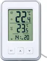 Produktbild: Digitales Innen-& Außen MIN MAX Thermometer weiß Wetterstation mit Uhrzeit & Außenfühler
