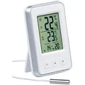 Produktbild: PEARL Digitales Innen- und Außen-Thermometer mit Uhrzeit und LCD-Display