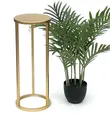Produktbild: DanDiBo Blumenhocker Metall Gold Rund Blumenständer Beistelltisch 96510 Blumensäule Modern Pflanzenständer Pflanzenhocker (50 cm)