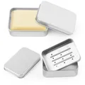 Produktbild: 2 Stück Seifendose aus Aluminium, Seifendose Box mit Abdeckung, Seifenschalen mit Abtropfgitter, Seifenbox Wasserdicht Klein für Reise, Seifenbox Festes Shampoo, für zu Hause oder auf Reisen