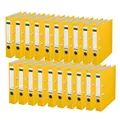 Produktbild: Leitz Qualitäts-Ordner 180° Plastik, 20er Pack, das Original, DIN A4 Aktenordner 5 cm schmal, 90% Recycling-Karton, 30% Pre-Consumer Recycling-Kunststoff, Mit 180° Mechanik, 350 Blatt, Gelb, 10155015