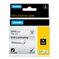 Produktbild: DYMO Rhino Industrie selbstlaminierende etiketten | 24 mm x 5,5 m | Schwarz auf Weiß | für DYMO Rhino Beschriftungsgerät