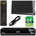 Produktbild: Telestar DVB-T2 Receiver + 3 Monate Freenet GRATIS + DVB-T Zimmerantenne +45 dbi + HDMI Kabel, HDTV, PVR Ready, HD USB Mediaplayer, HDMI (Hybrid Receiver für DVB-T2 und Kabel TV) netshop 25 Bundle Set