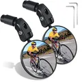 Produktbild: 2 STÜCKE Fahrradspiegel Rückspiegel, 360°Drehbar Lenkerspiegel Weitwinkelobjektiv, Sicherer Rückspiegel für 17.4-22mm, Robust und Langlebig, Fahrradlenker End Spiegel für Ebike Rennräder Mountainbikes