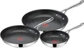 Produktbild: Tefal Jamie Oliver Cook's Direct On Pfannenset 20/24/28 cm, Thermo-Signal bei idealer Brattemperatur, Antihaft, Bratpfannen Induktion, rostfrei, backofenfest, genieteter Griff, E304S344
