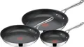 Produktbild: Tefal Jamie Oliver Pfannenset Edelstahl Antihaft Induktion 20/24/28 cm 3 Stück