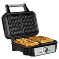 Produktbild: ZEEGMA GOFREE CHEF Waffeleisen Hochleistung 1200 W für belgische Waffeln, doppelte Antihaftbeschichtung, Temperaturkontrolle, Bereitschaftsanzeige, dicke Waffeln, tiefe Platten