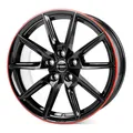 Produktbild: 1x BORBET DESIGN LX19 black glossy red ring 8.0Jx19 5x112 ET50