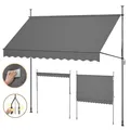 Produktbild: 3,5m Balkonmarkise Klemmmarkise Markise Sonnenschutz Höhenverstellbar Anthrazit