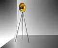 Produktbild: Tripod Vintage Stehleuchte schwarz-gold inkl. 1x 4 Watt E27 LED Leuchtmittel 3000K warmweiß
