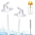 Produktbild: JARLSON® Ersatzstrohhalme mit Strohhalmbürste [FÜR TRINKFLASCHE EMI] - Wiederverwendbare Silikon Trinkhalme für Kinder - BPA Frei & Langlebig - 2er Pack Ersatzteile für die Trinkflasche & Bürste