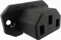 Produktbild: Kaltgeräte-Stecker C13 Stecker 15A, Einbau Stecker mit 2 Loch Rahmenbefestigung