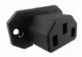 Produktbild: Kaltgeräte-Stecker C13 Stecker Belastbar bis 10A/250V, C13-Netzstecker für Einbau mit 2 Loch Rahmenbefestigung, 3-pins IEC Panel, Schwarz, Lötansschluss