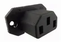 Produktbild: Kaltgeräte-Stecker C13 Stecker 15A, Einbau Stecker mit 2 Loch Rahmenbefestigung