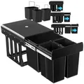 Produktbild: tectake Mülleimer Abfallsammler, 3-fach Mülltrennung, 2x8L und 1x15L schwarz 31,00 l | 35,00 cm x 35,00 cm