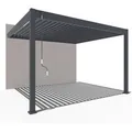 Produktbild: Weide Deluxe Wand Pergola Voll Aluminium 3 x 3,6 M Lamellendach Anthrazit Pavillon