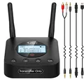 Produktbild: 1Mii B06TX+ Bluetooth 5.2 Transmitter mit aptX Adaptive/Low Latency/HD, Kabelloser Audio Adapter mit Großer Reichweite & Anzeige für TV/PC/Projektor, Dual Verbindung für 2 Kopfhörer oder Lautsprecher