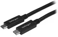 Produktbild: StarTech.com 1m 3 ft USB C to USB C Cable - M/M - USB 3.0 (5Gbps) - USB-Kabel - USB-C (M) gerade bis USB-C (M) gerade - USB 3.1 Gen 2 / Thunderbolt 3 / DisplayPort 1.2 - 1 m - 4K Unterstützung - Schwarz