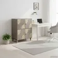 Produktbild: vidaXL Sideboard Grau und Gold 60 x 33 x 75 cm Massivholz Mango